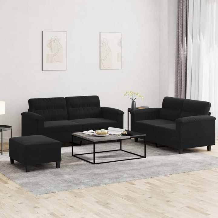 Soffgrupp Med Kuddar 3 Delar Mikrofibertyg