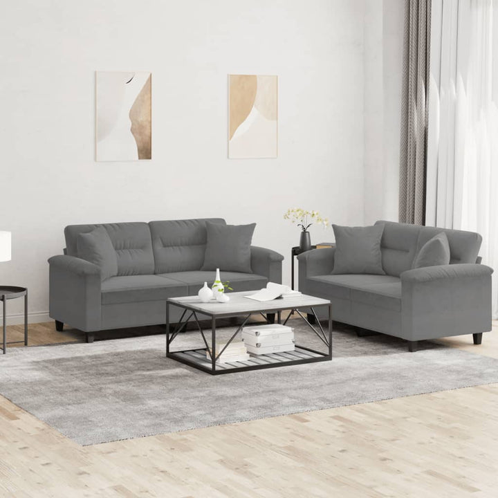 Soffgrupp Med Kuddar 3 Delar Mikrofibertyg
