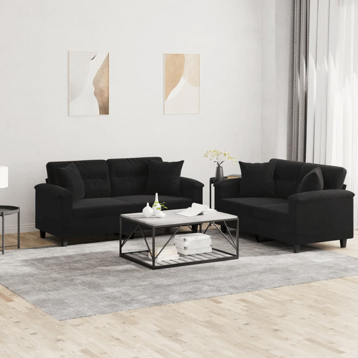 Soffgrupp Med Kuddar 3 Delar Mikrofibertyg