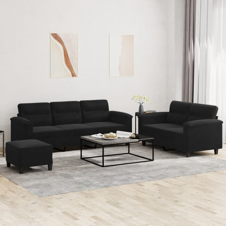 Soffgrupp Med Kuddar 3 Delar Mikrofibertyg