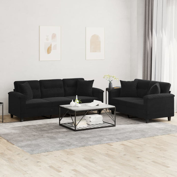 Soffgrupp Med Kuddar 3 Delar Mikrofibertyg