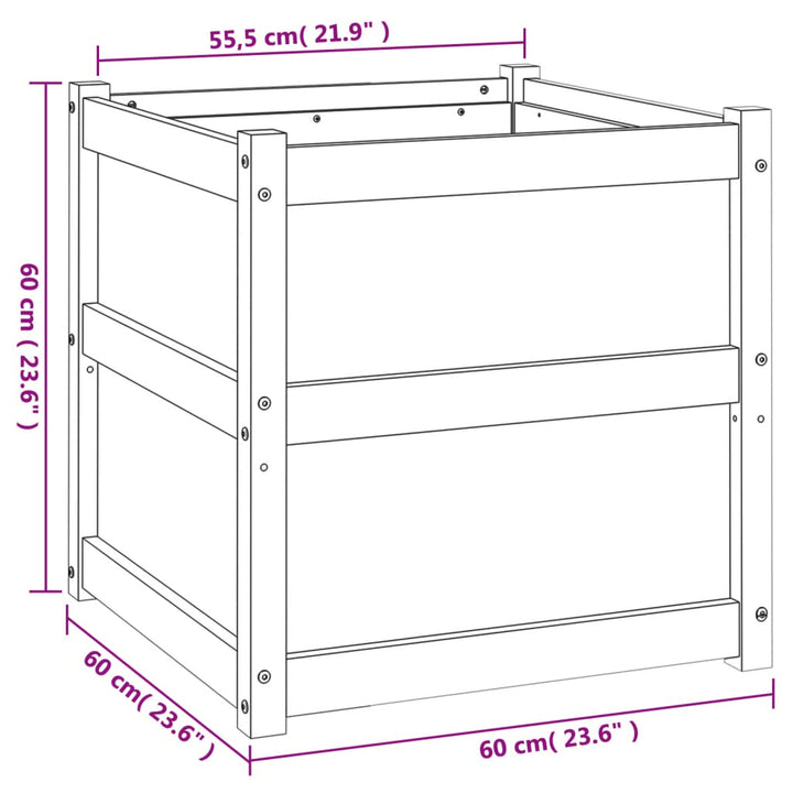 Odlingslåda 60X60X60 Cm Massiv Furu