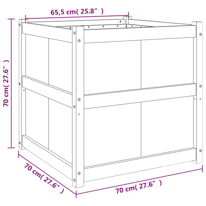 Odlingslåda 70X70X70 Cm Massiv Furu