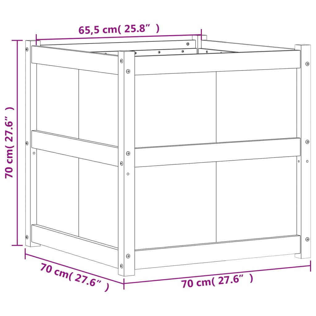 Odlingslåda Vax 70X70X70 Cm Massiv Furu