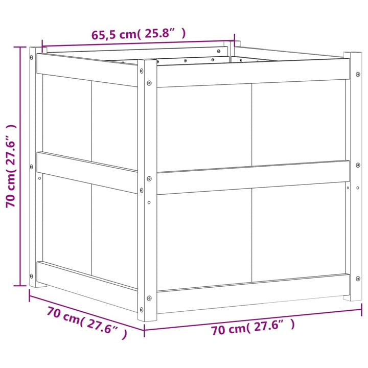 Odlingslåda Vax 70X70X70 Cm Massiv Furu