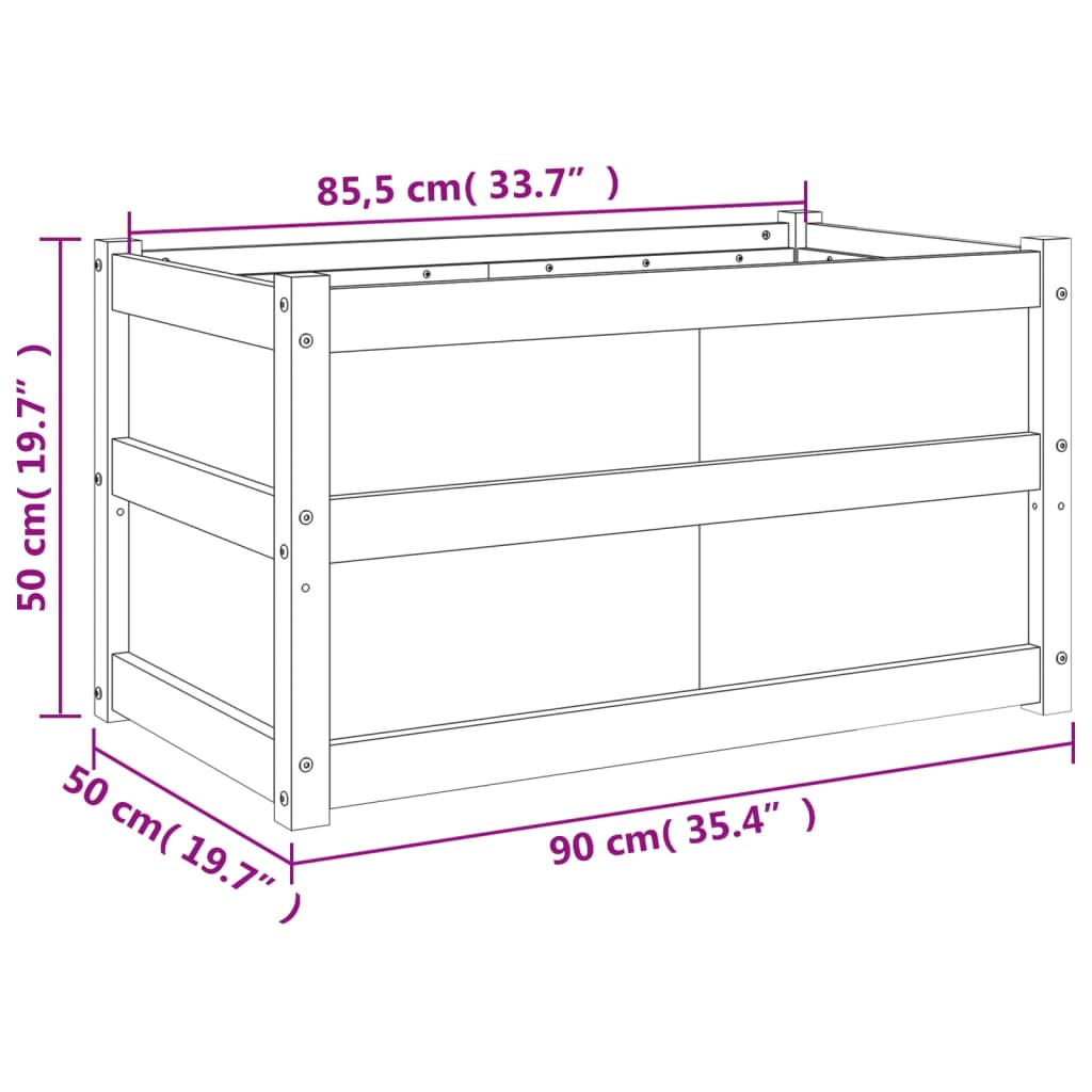 Odlingslåda 90X50X50 Cm Massiv Furu