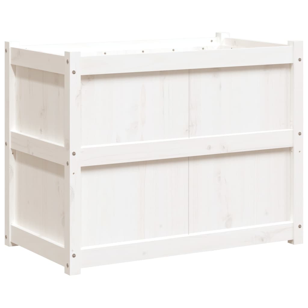 Odlingslåda 90X50X70 Cm Vit Massiv Furu