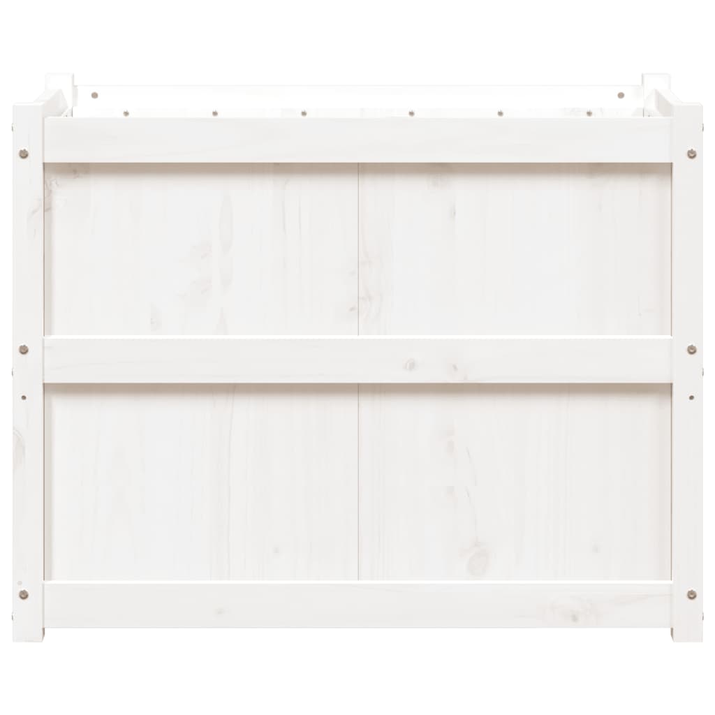 Odlingslåda 90X50X70 Cm Vit Massiv Furu