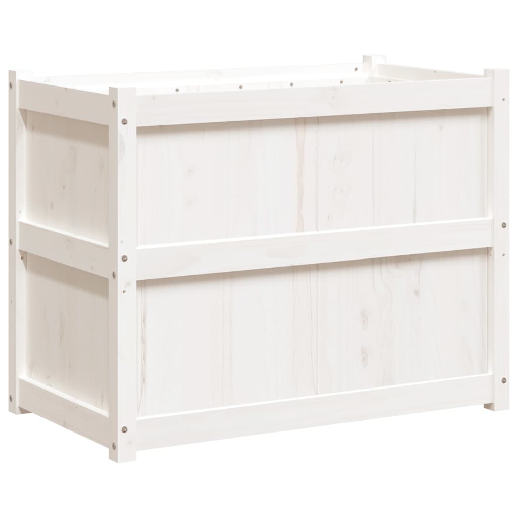 Odlingslåda 90X50X70 Cm Vit Massiv Furu