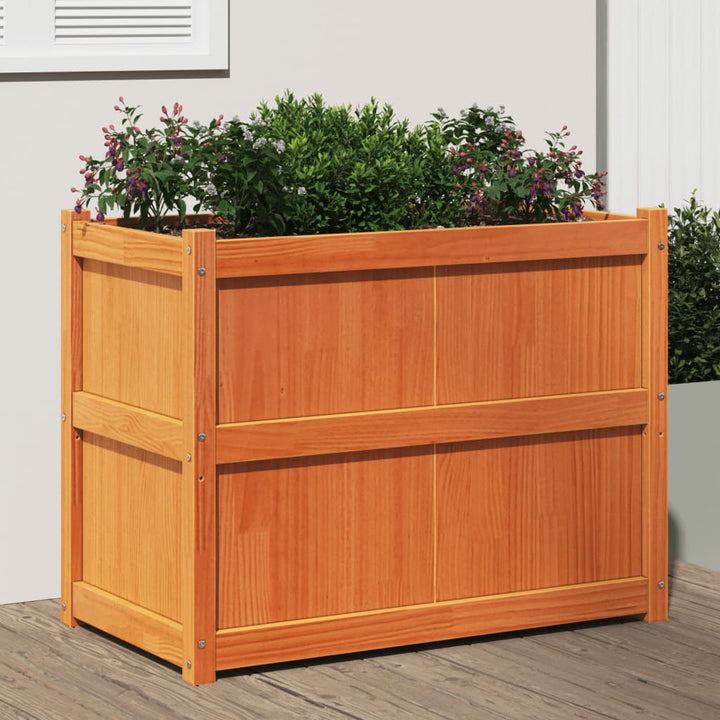 Odlingslåda 90X50X70 Cm Vit Massiv Furu