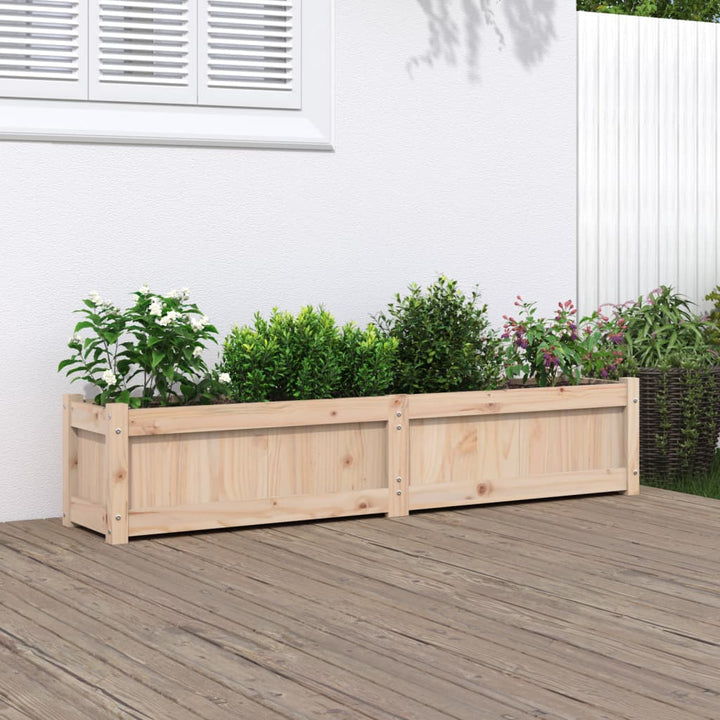 Odlingslåda Vit 150X31X31 Cm Massiv Furu