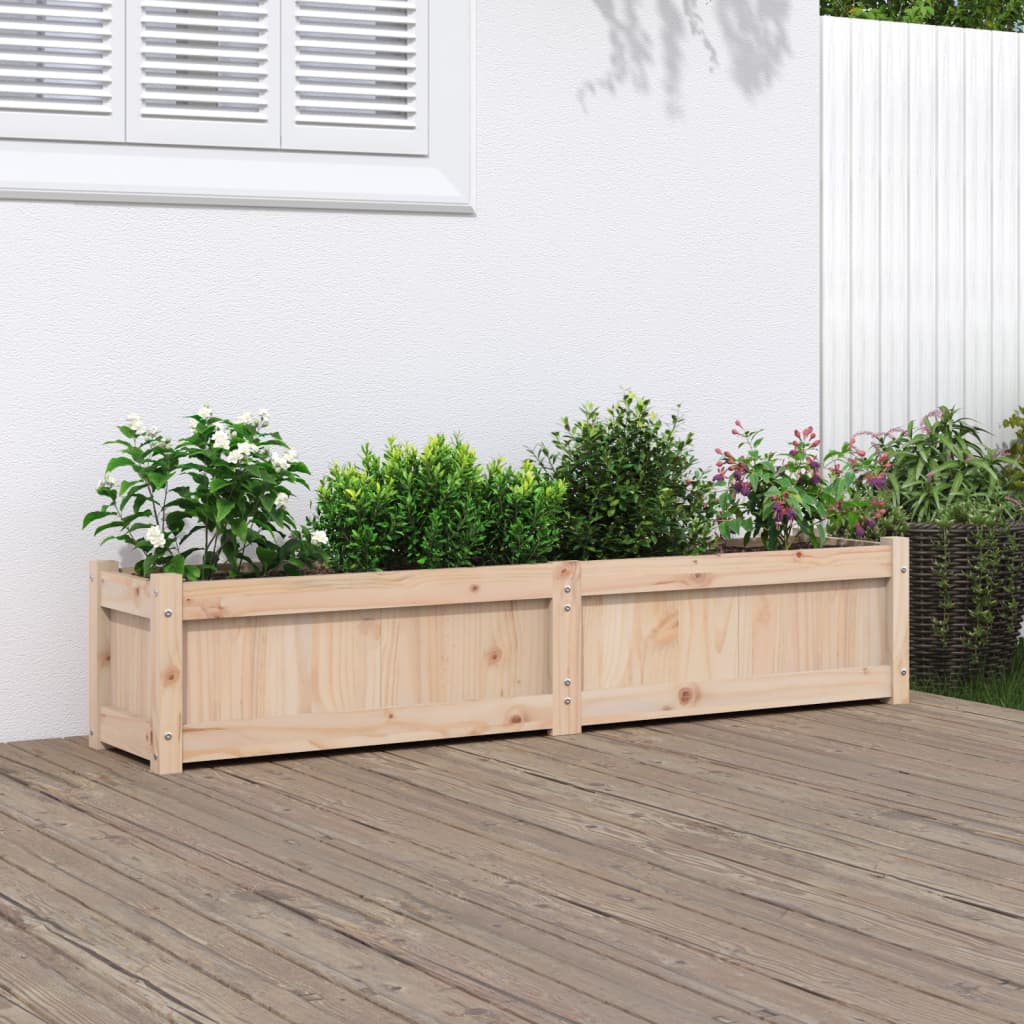 Odlingslåda Vit 150X31X31 Cm Massiv Furu