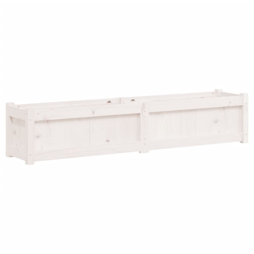 Odlingslåda Vit 150X31X31 Cm Massiv Furu
