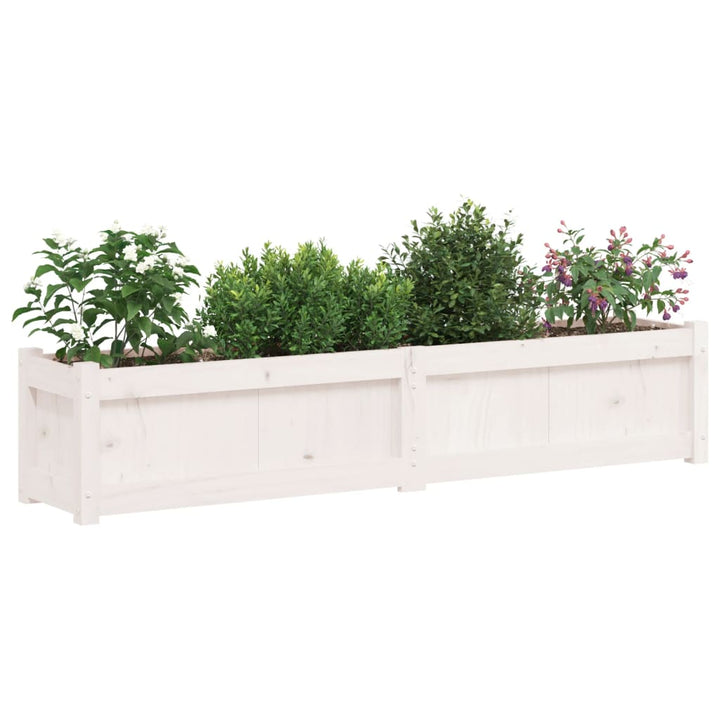 Odlingslåda Vit 150X31X31 Cm Massiv Furu