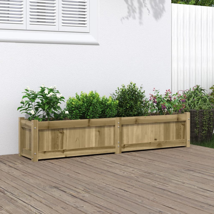 Odlingslåda Vit 150X31X31 Cm Massiv Furu