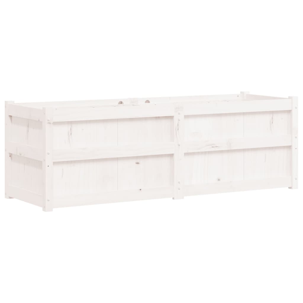 Odlingslåda 150X50X50 Cm Vit Massiv Furu