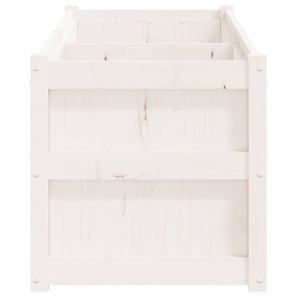 Odlingslåda 150X50X50 Cm Vit Massiv Furu