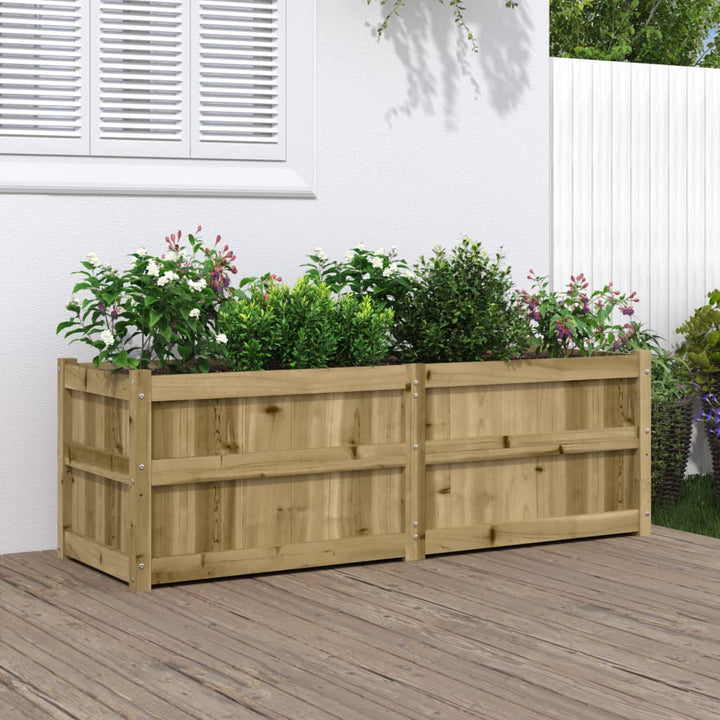 Odlingslåda 150X50X50 Cm Vit Massiv Furu