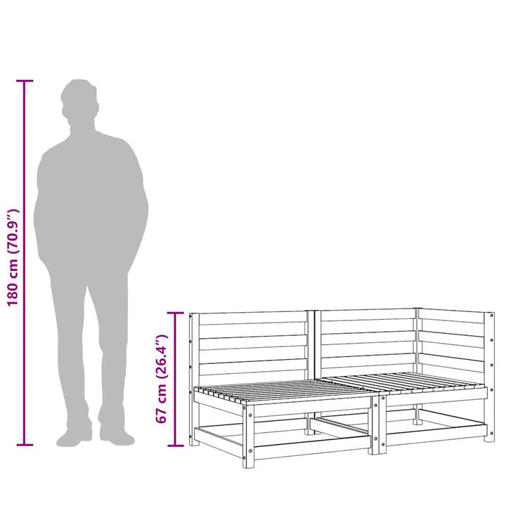 Trädgårdssoffa 3-Sits Massiv Furu