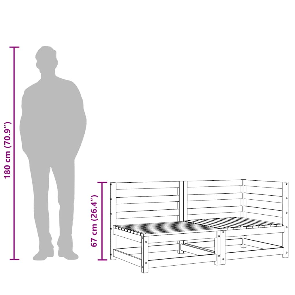 Trädgårdssoffa 3-Sits Massiv Furu