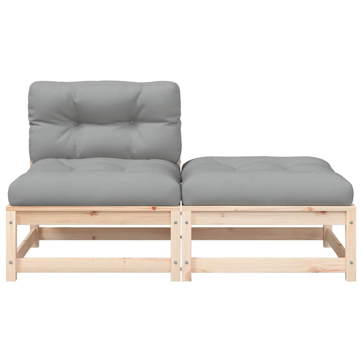 Trädgårdssoffa Utan Armstöd Med Dynor Och Pall