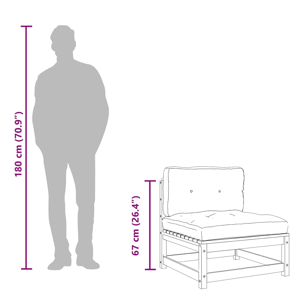Trädgårdssoffa Utan Armstöd Med Dynor Och Pall