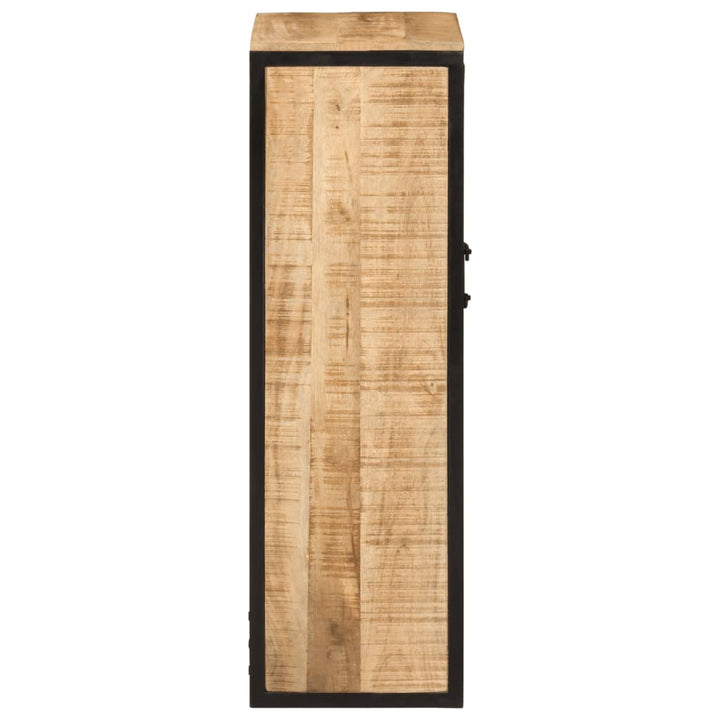 Väggmonterat Badrumsskåp 40X27X90 Cm Massivt Mangoträ Och Järn