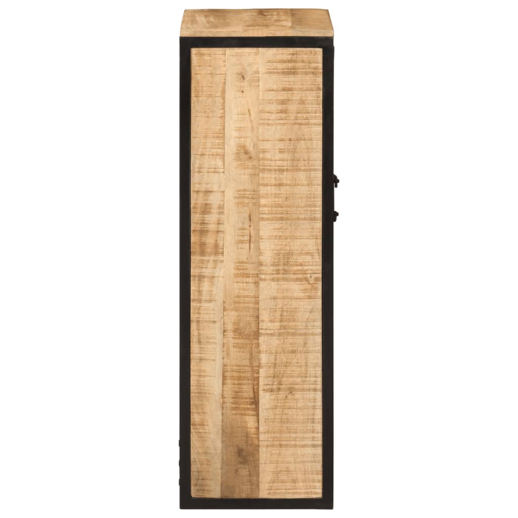 Väggmonterat Badrumsskåp 40X27X90 Cm Massivt Mangoträ Och Järn