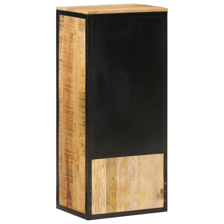 Väggmonterat Badrumsskåp 40X27X90 Cm Massivt Mangoträ Och Järn