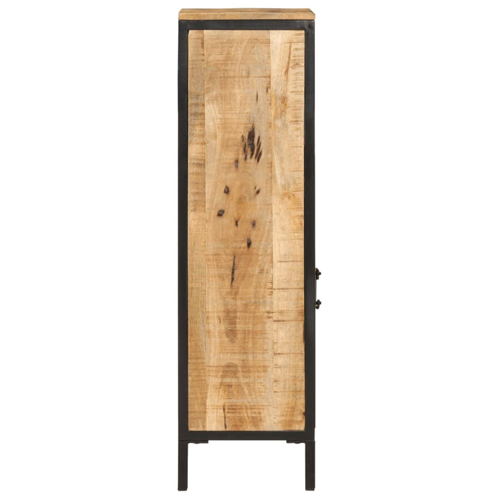 Väggmonterat Badrumsskåp 40X27X90 Cm Massivt Mangoträ Och Järn