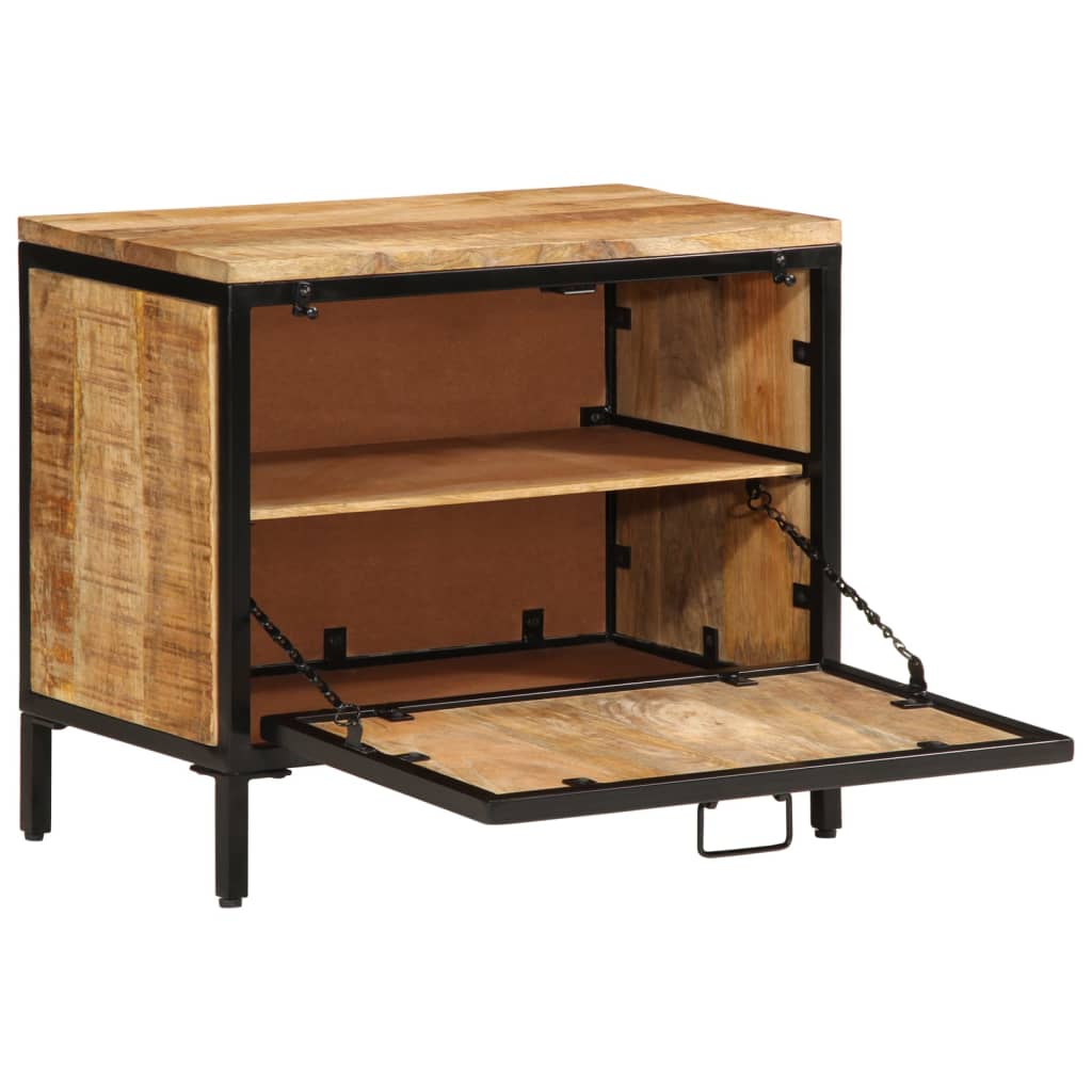 Skoskåp 60X35X53 Cm Massivt Grovt Mangoträ