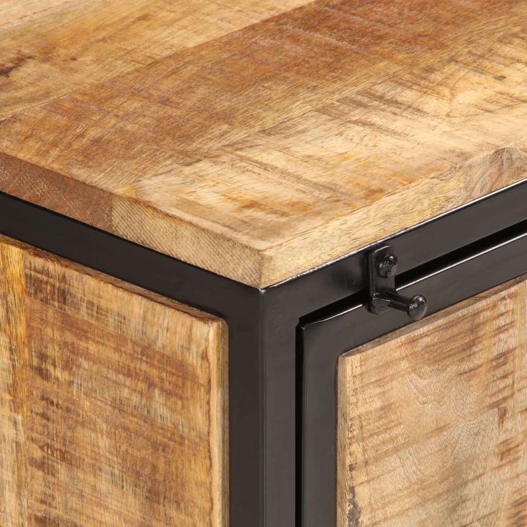 Skoskåp 60X35X53 Cm Massivt Grovt Mangoträ