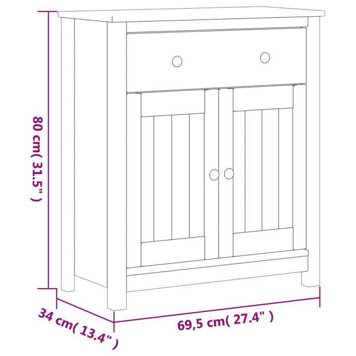Badrumsskåp Berg 69,5X34X80 Cm Massiv Furu