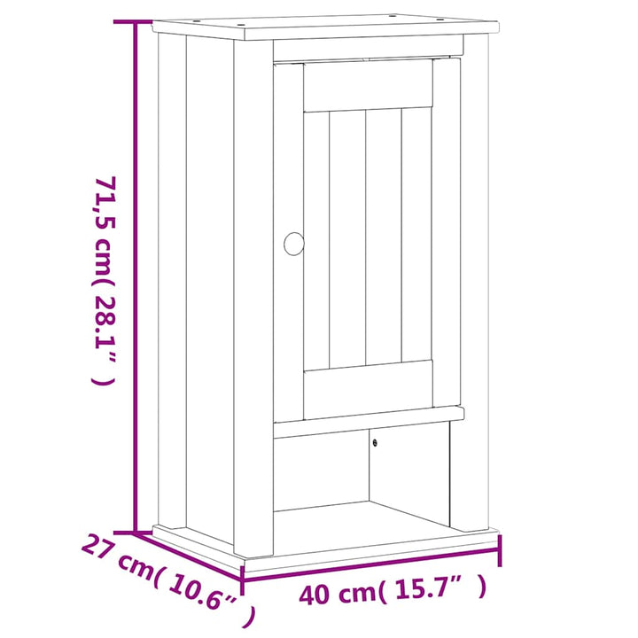 Badrumsskåp Berg 40X27X71,5 Cm Massiv Furu