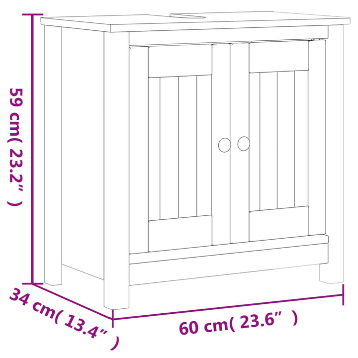 Tvättställsskåp Berg 60X34X59 Cm Massiv Furu