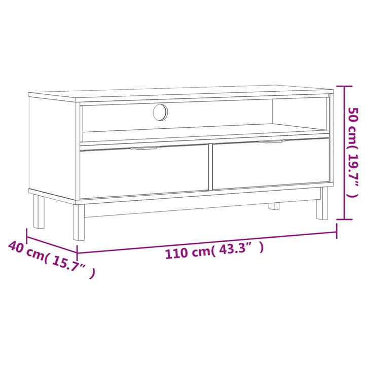 Tv-Bänk Flam 110X40X50 Cm Massiv Furu