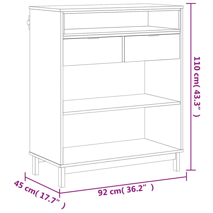 Barbord Flam 92X45X110 Cm Massiv Furu
