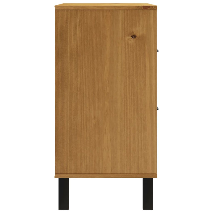 Skänk Med Glasdörrar Flam 80X40X80 Cm Massiv Furu