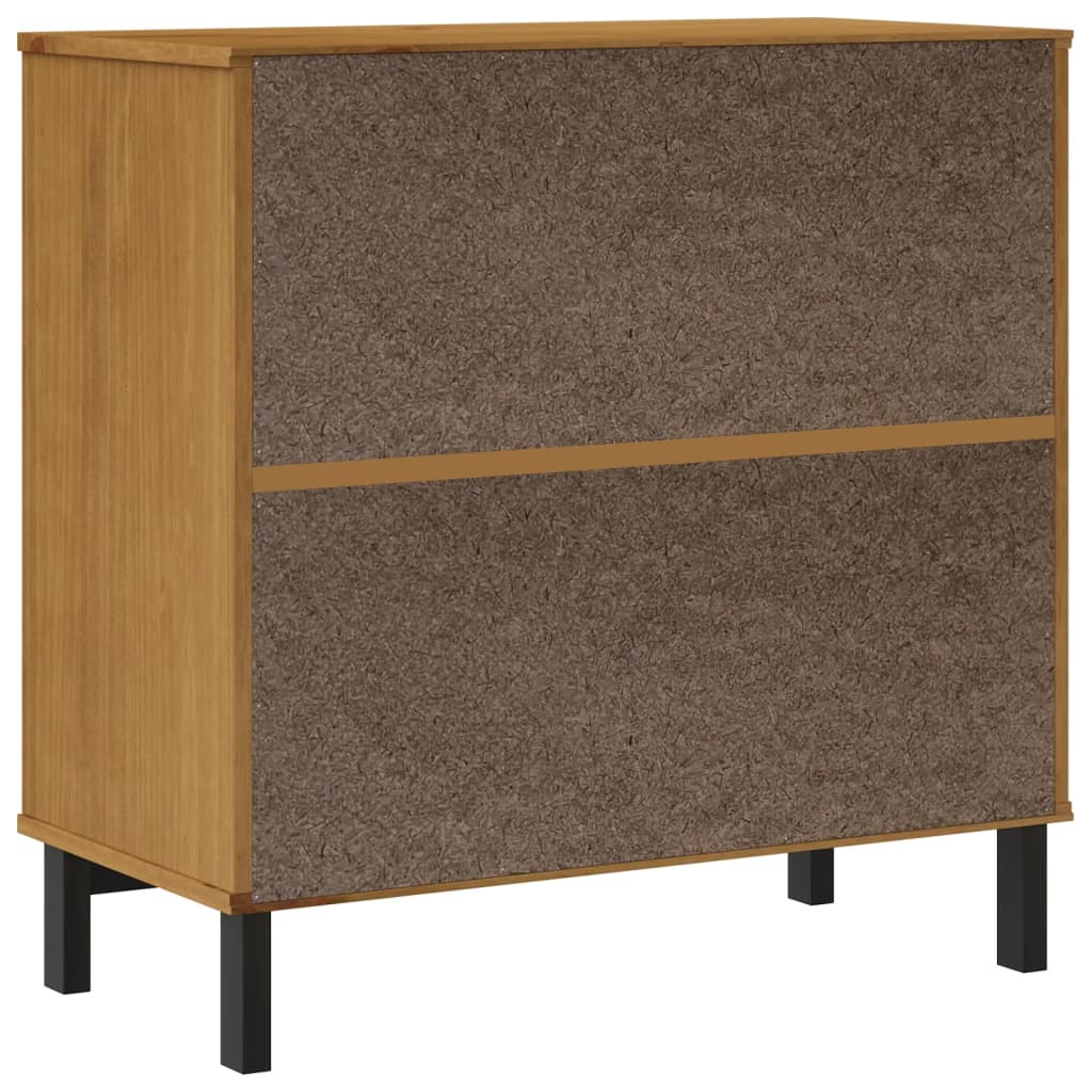 Skänk Med Glasdörrar Flam 80X40X80 Cm Massiv Furu