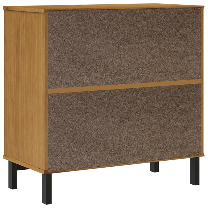 Skänk Med Glasdörrar Flam 80X40X80 Cm Massiv Furu