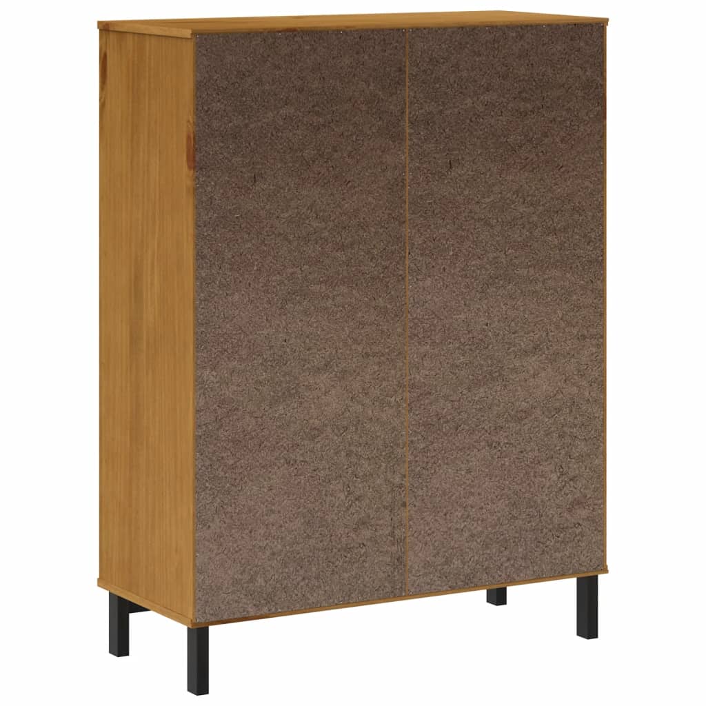 Högskåp Med Glasdörr Flam 92X40X122,5 Cm Massiv Furu