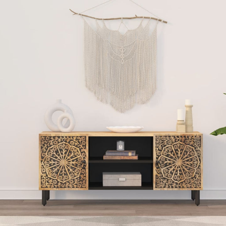 Tv-Bänk 105X33X46 Cm Massivt Mangoträ