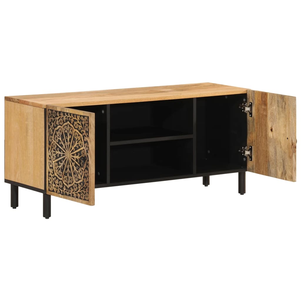 Tv-Bänk 105X33X46 Cm Massivt Mangoträ