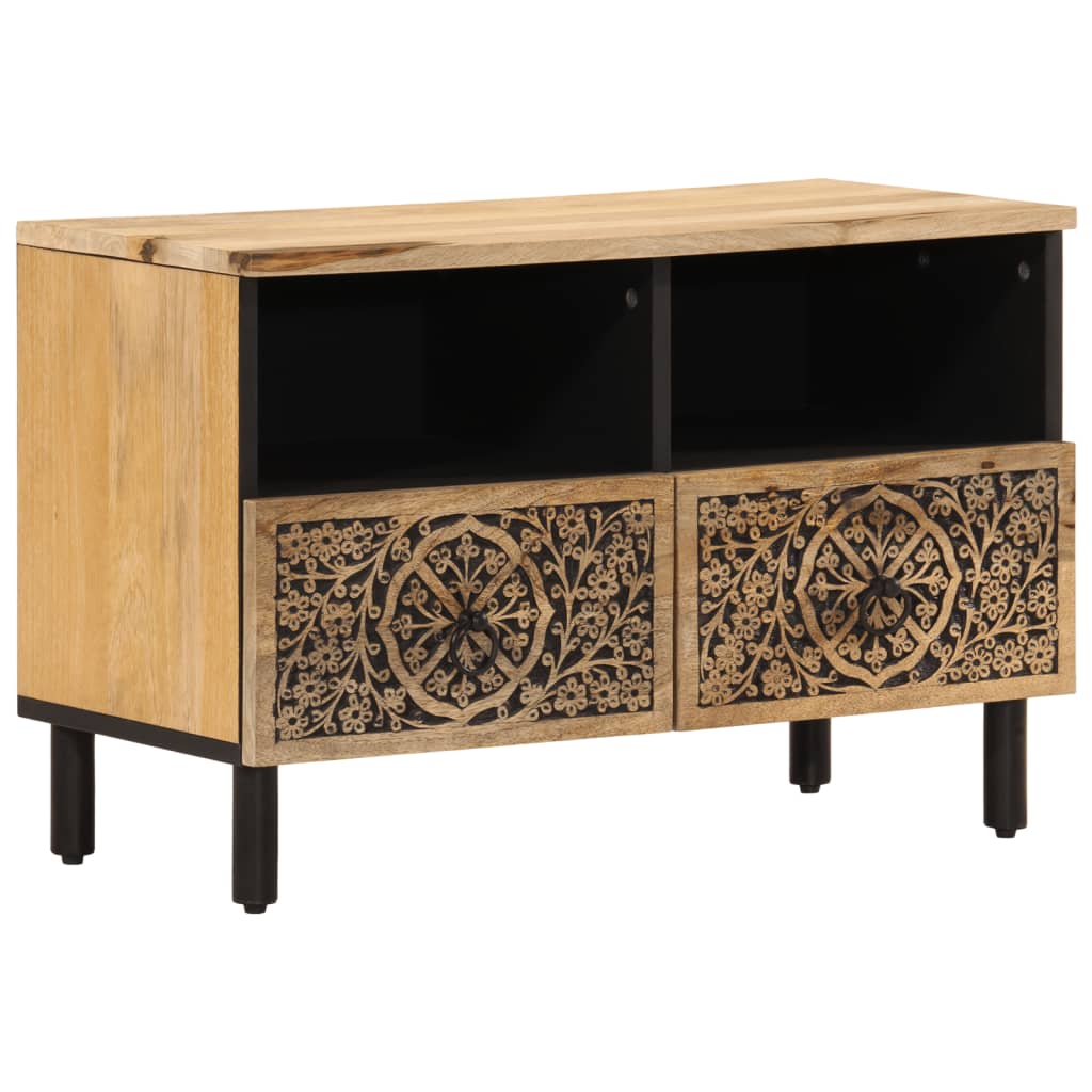 Tv-Bänk 70X33X46 Cm Massivt Mangoträ