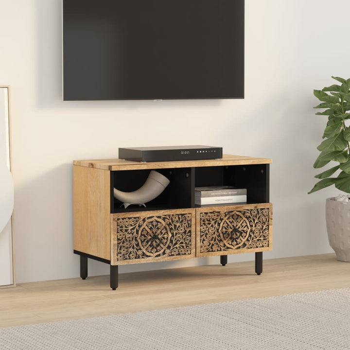 Tv-Bänk 70X33X46 Cm Massivt Mangoträ