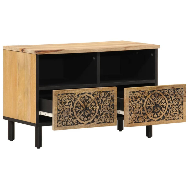 Tv-Bänk 70X33X46 Cm Massivt Mangoträ