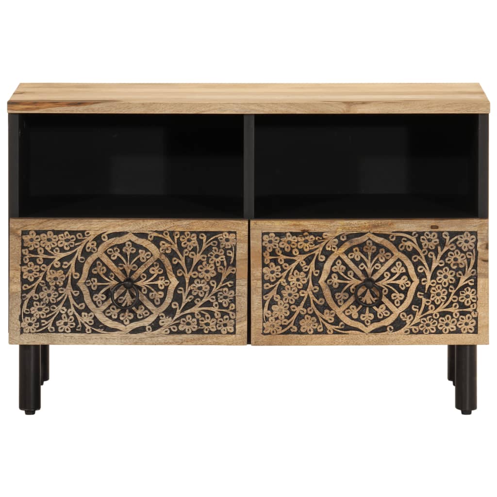 Tv-Bänk 70X33X46 Cm Massivt Mangoträ