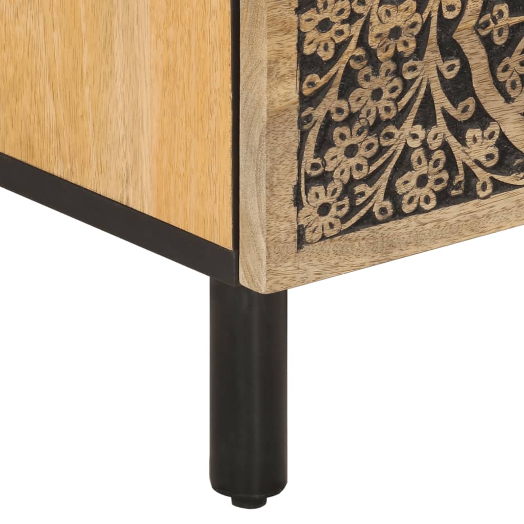 Tv-Bänk 70X33X46 Cm Massivt Mangoträ
