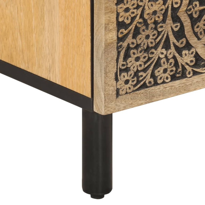 Tv-Bänk 70X33X46 Cm Massivt Mangoträ