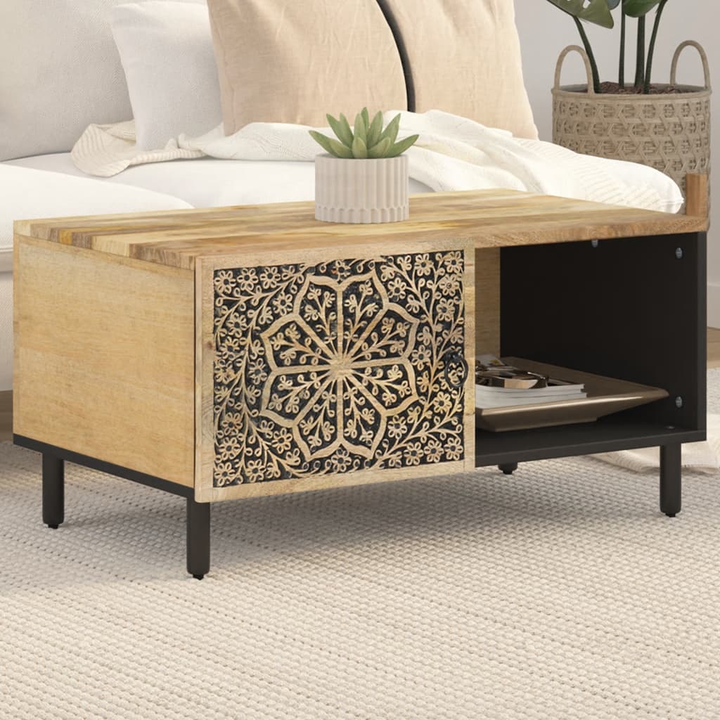 Soffbord 80X50X40 Cm Massivt Mangoträ